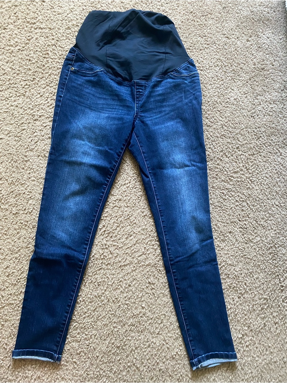 Isabel Maternity by Ingrid & Isabel Dark Blue Denim Jeggings with full panel